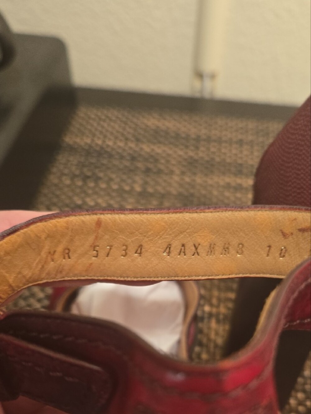 Salvatore Ferragamo Red Open-Toe Perforated Ankle-Strap Heels - Picture 12 of 15